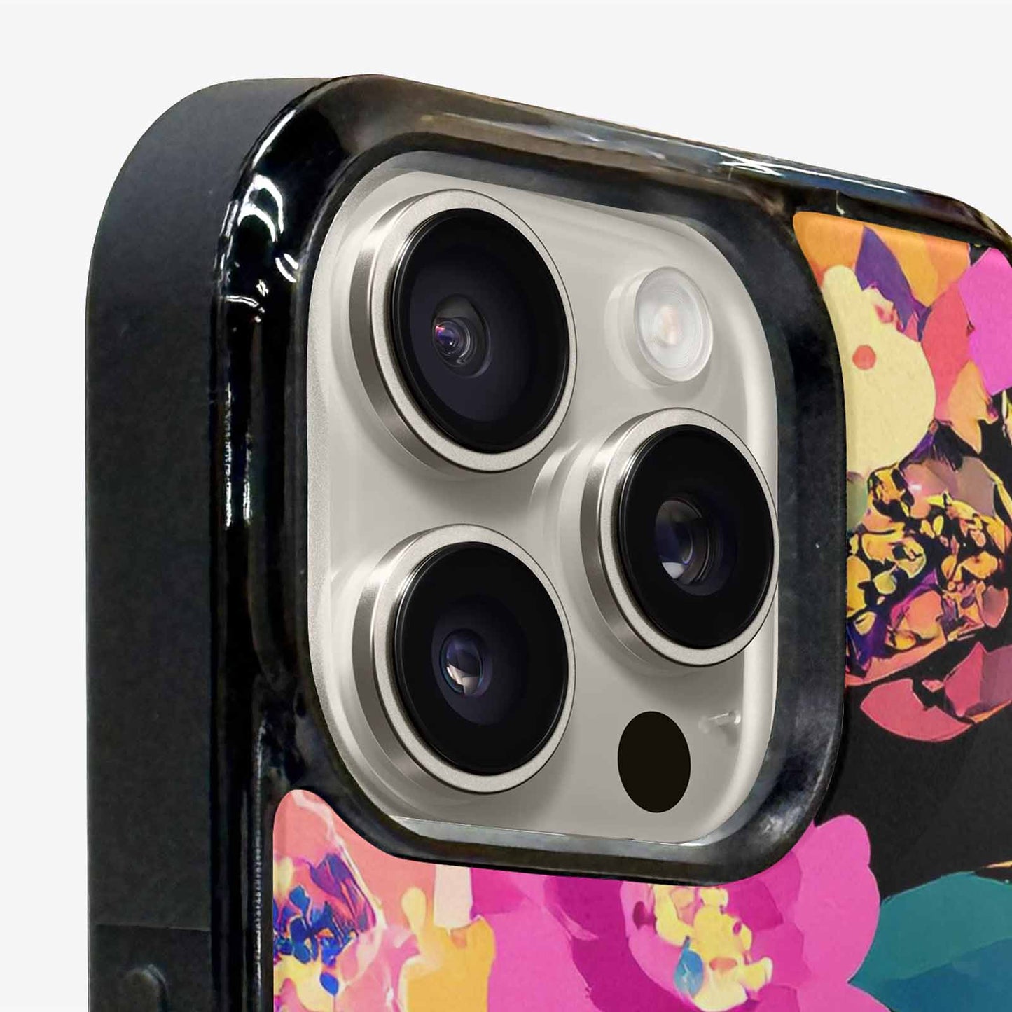 iPhone 16 Pro Max Case — Floral Snake Print, Custom Art Phone Cover