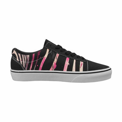 WOMEN'S Zebra Stripe Burst Lace-Up Canvas Melting Art Sneakers