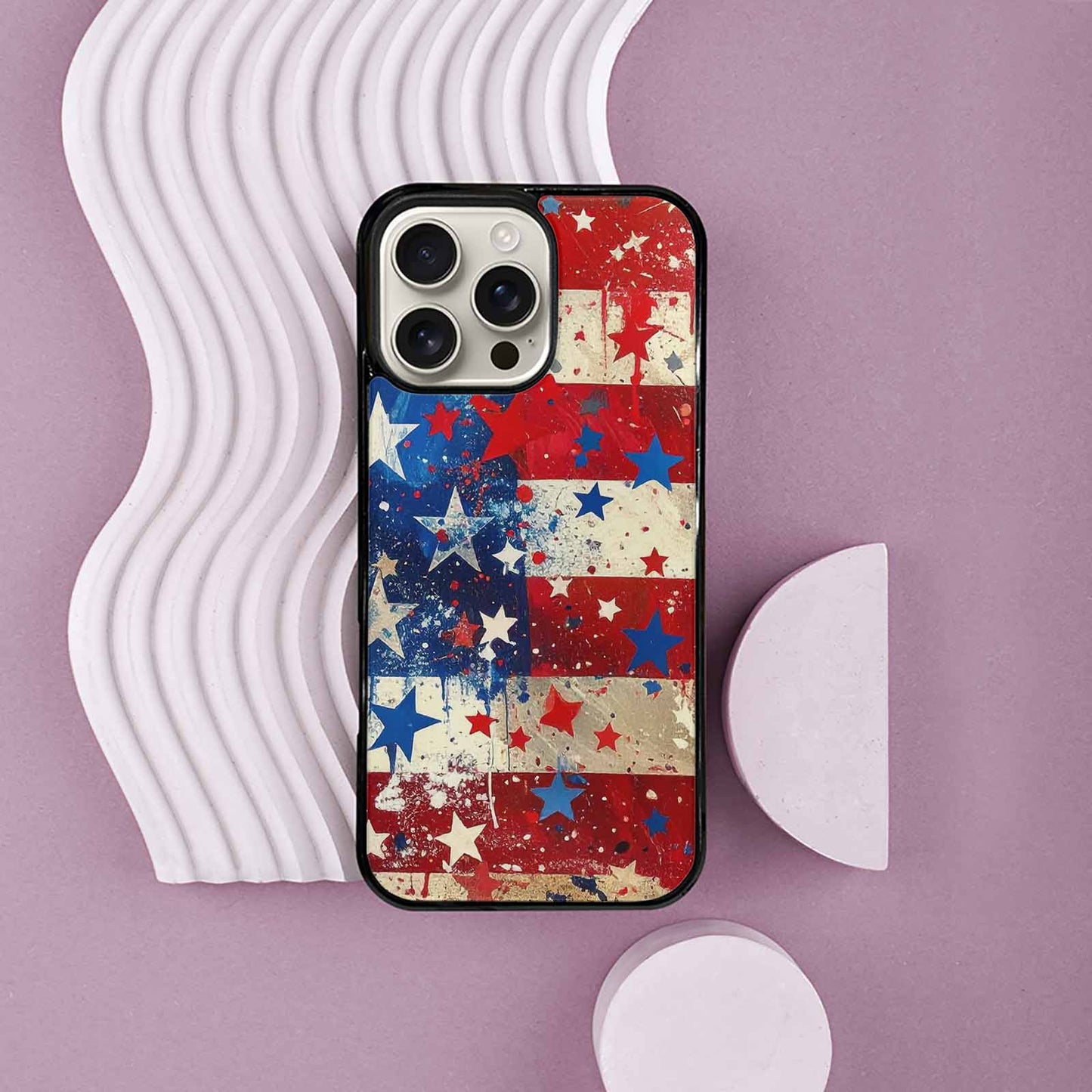 iPhone 16 Pro Max Case — Patriotic Stars And Stripes American Stars, Custom Print Case Cover