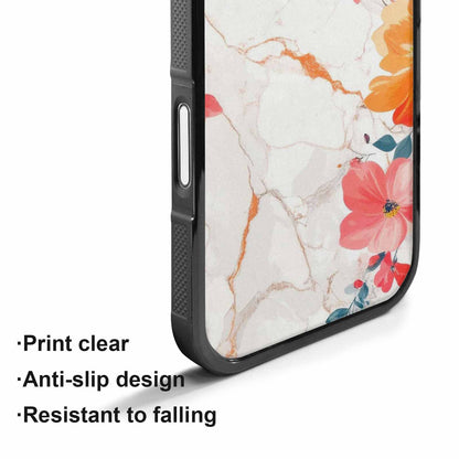 iPhone 17 Case — Marble Floral Art Seamless Floral, Custom Designed Case Cover