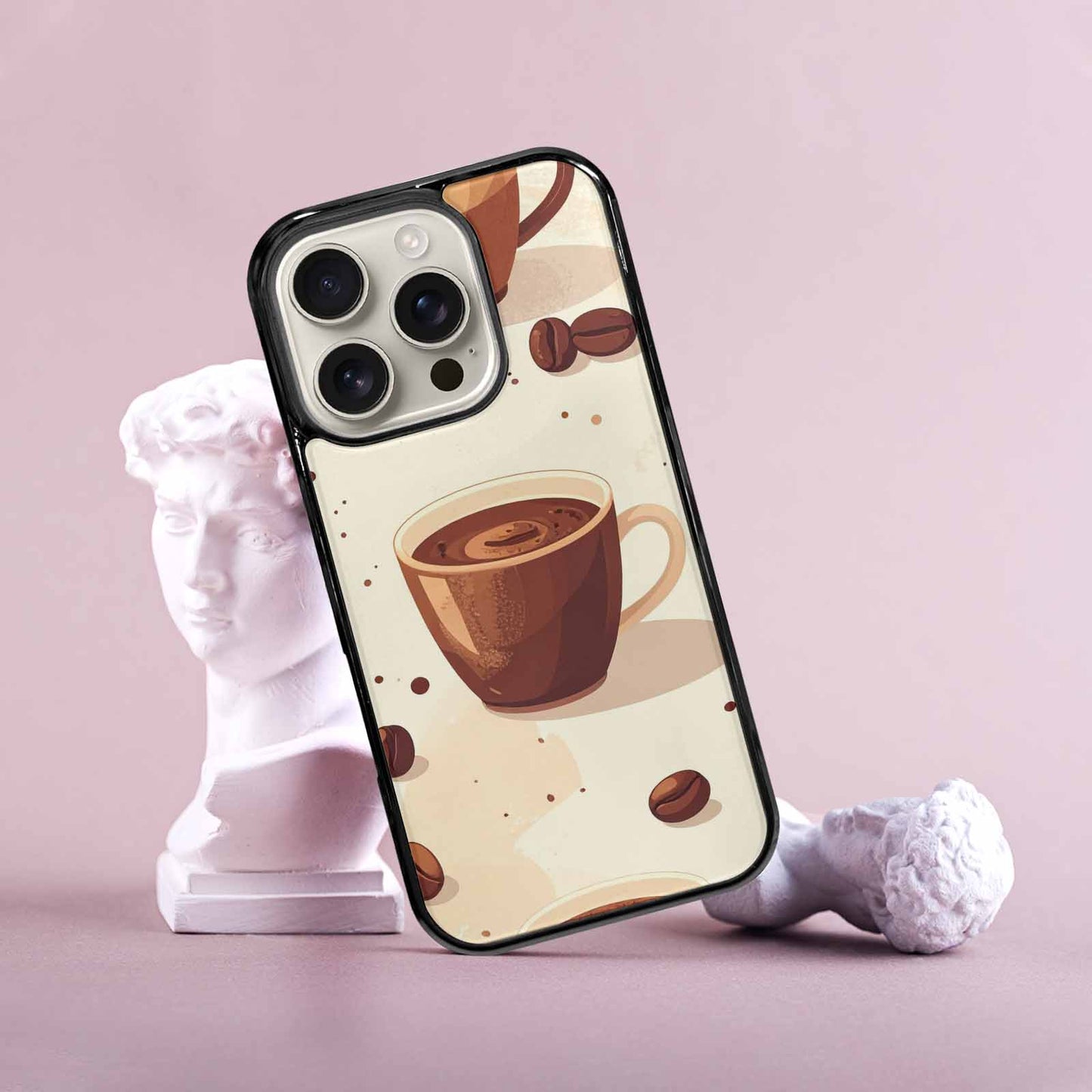 iPhone 16 Pro Case — Coffee Cup And Bean Pattern Seamless, Personalized Phone Case