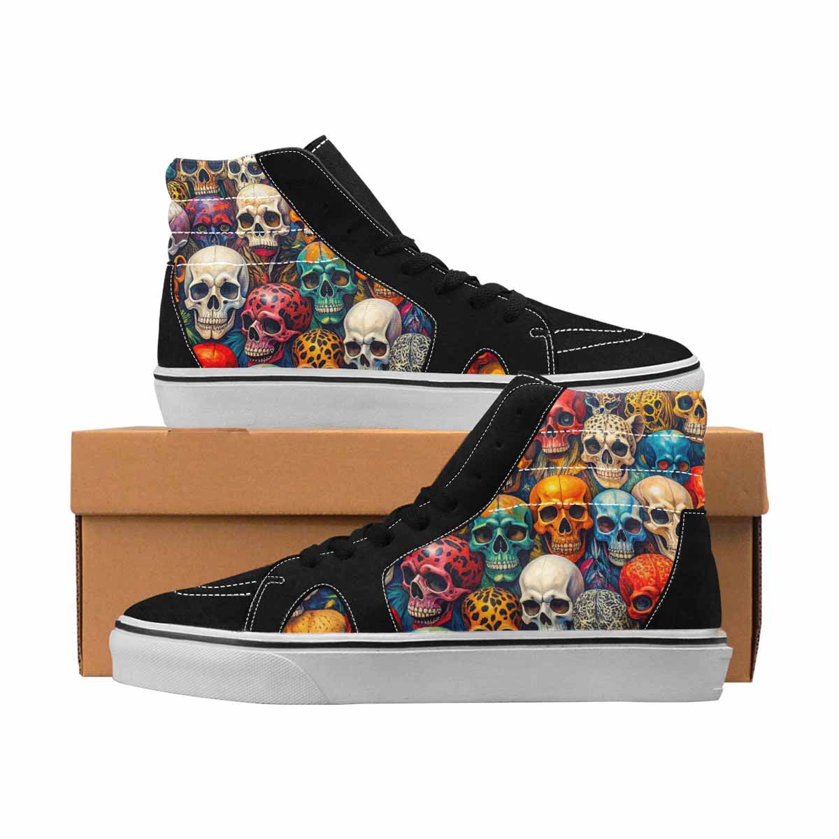 MEN'S Skulls High Top Canvas One Of A Kind Aesthetic Original Art Sneakers
