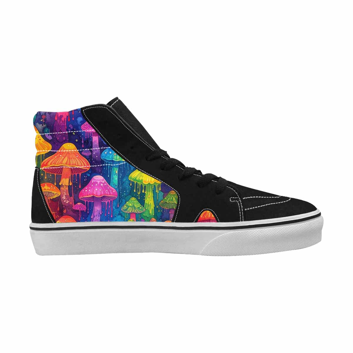 MEN'S Rainbow Drip Mushrooms High Top Canvas Y2K Custom Shoes