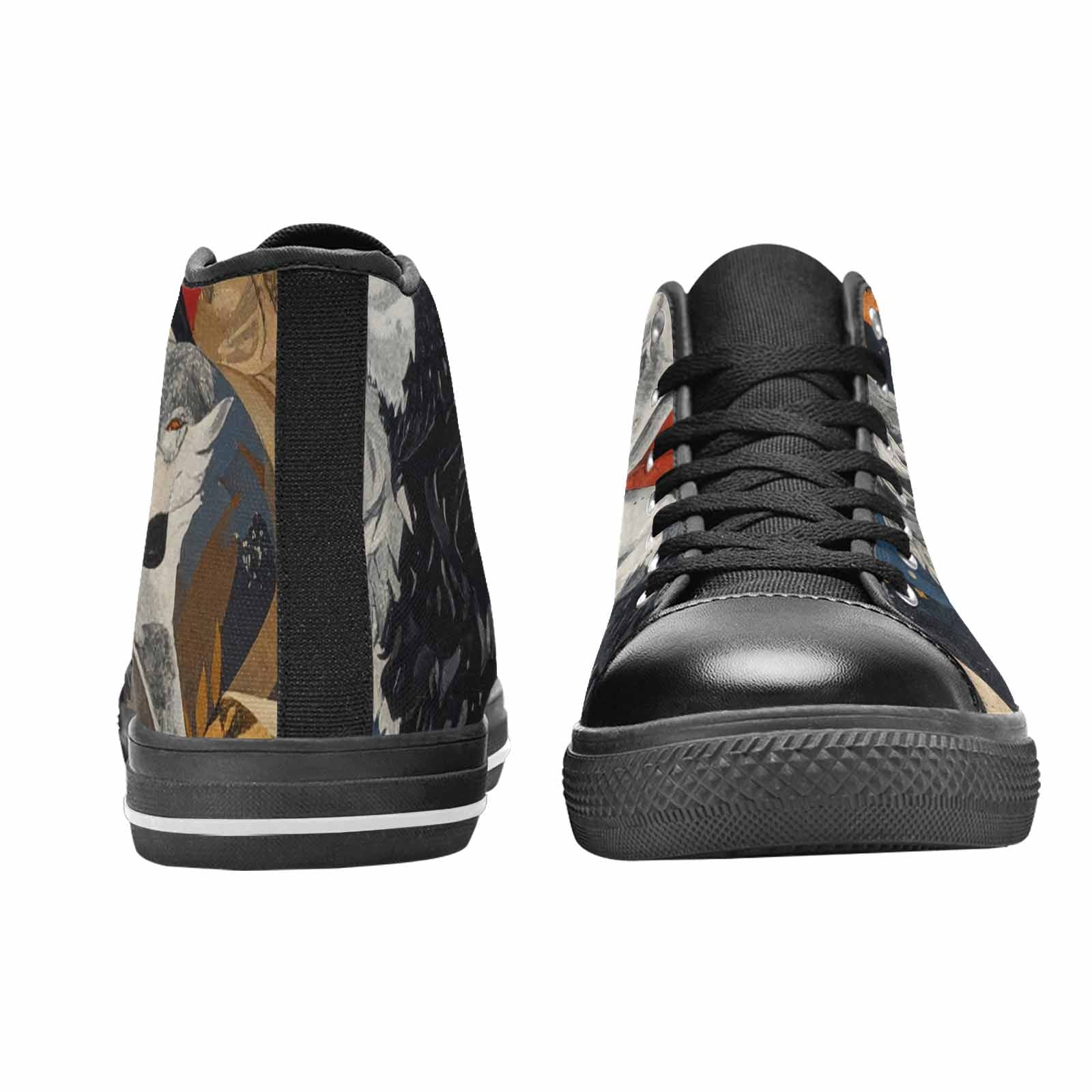MEN'S Wolf Silhouette Moon High Top Canvas Aesthetic Sneakers