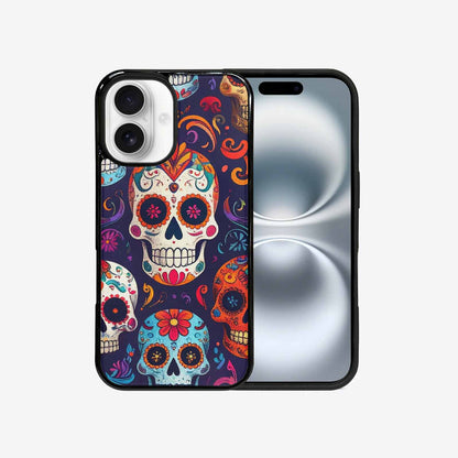 iPhone 16 Case — Day Dead Sugar Skull Art 100s, Custom Phone Case