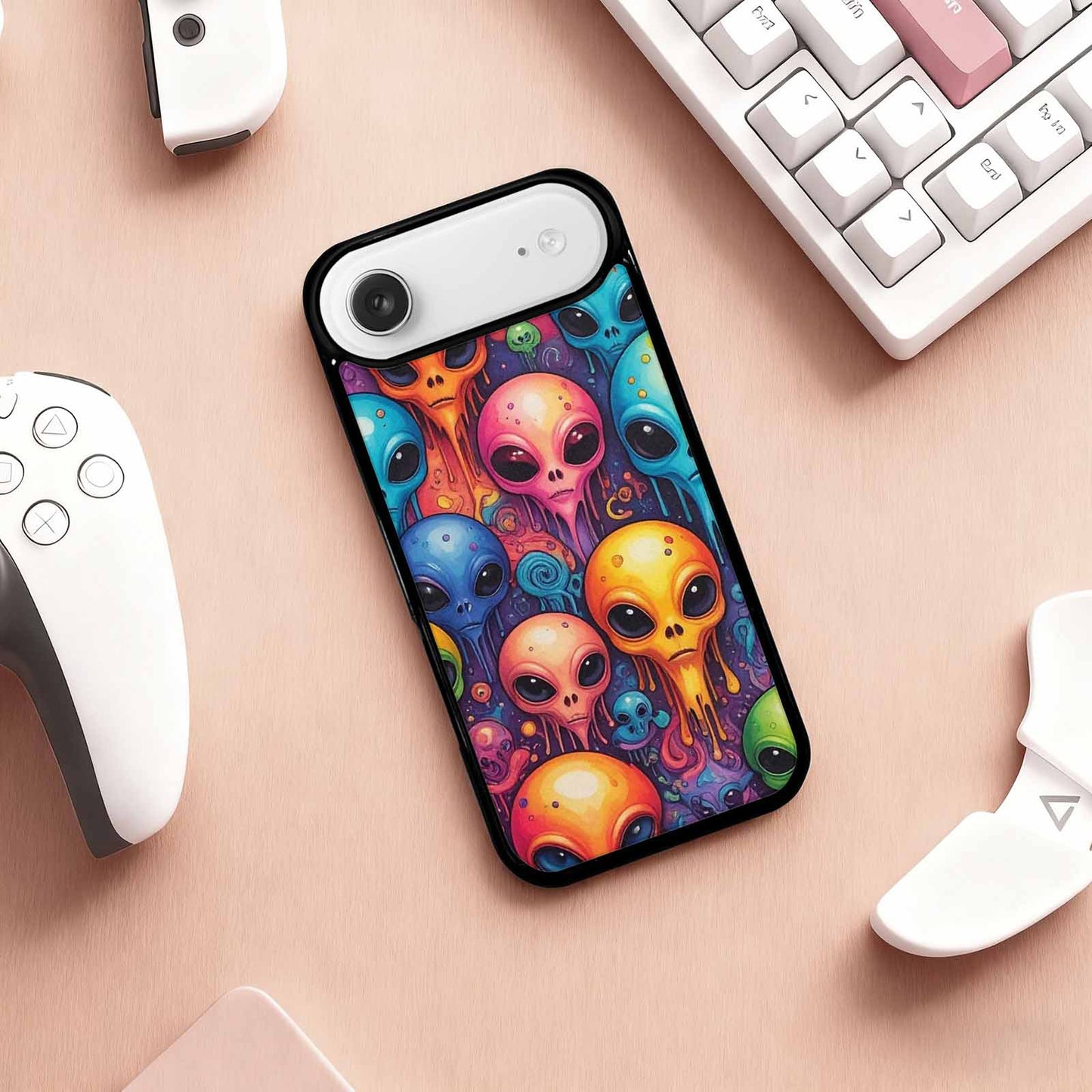 iPhone 17 Air Case — Melting Aliens Pattern Hundreds Of Alien, Unique Phone Case Design