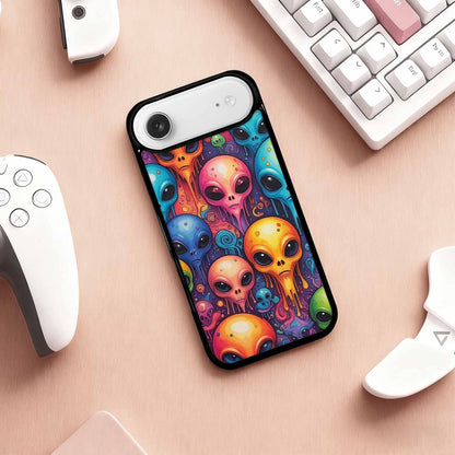 iPhone 17 Air Case — Melting Aliens Pattern Hundreds Of Alien, Unique Phone Case Design