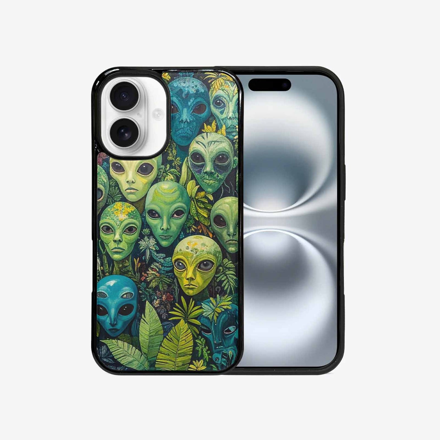 iPhone 16 Case — Aliens Pattern Hundreds Of Sma Bcn, Custom Designed Case Cover