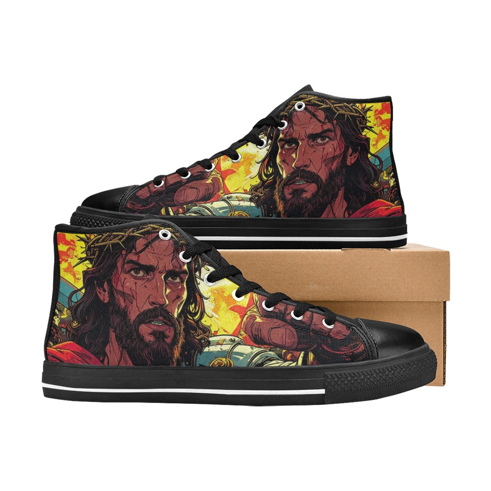 MEN'S Jesus_Ht_10 Men’S High Top Canvas Aesthetic Custom Shoes