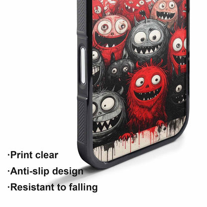 iPhone 17 Pro Max Case — Black &amp; Red Ink Cartoon Cute, Custom Art Phone Cover