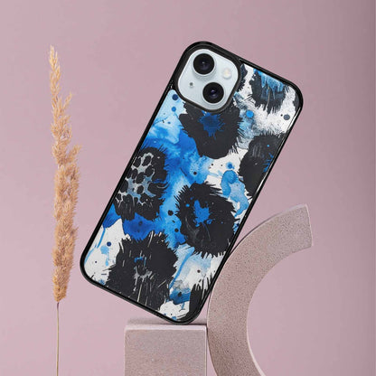 iPhone 15 Plus Case — Animal Print Black Blue Ink Animal, Personalized Phone Case
