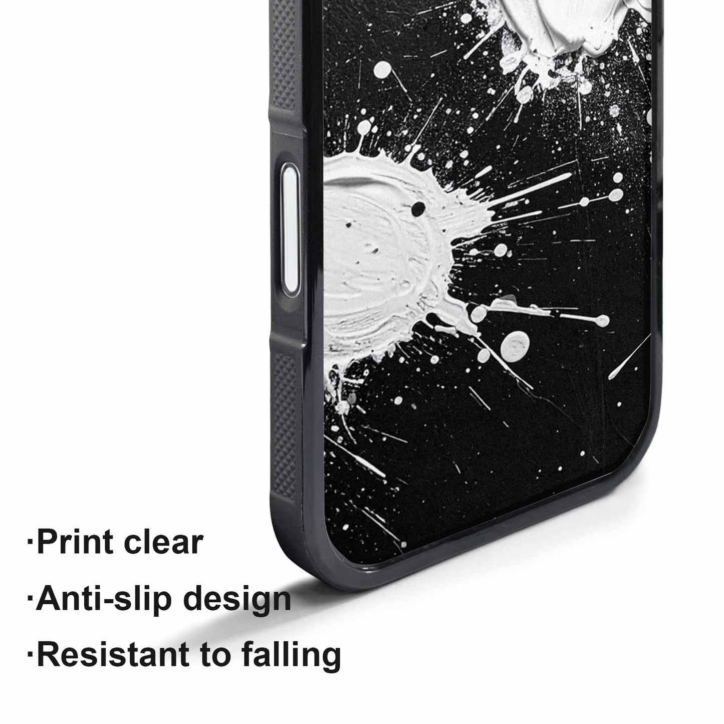 iPhone 17 Air Case — White Ink Splatter Texture On Watercolor, Custom Made Phone Cover