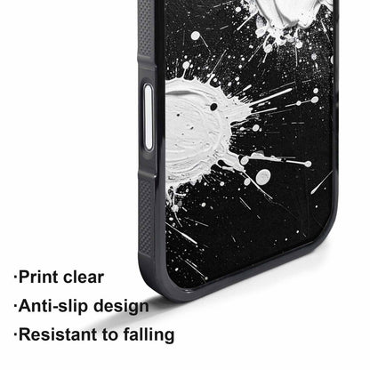 iPhone 17 Air Case — White Ink Splatter Texture On Watercolor, Custom Made Phone Cover