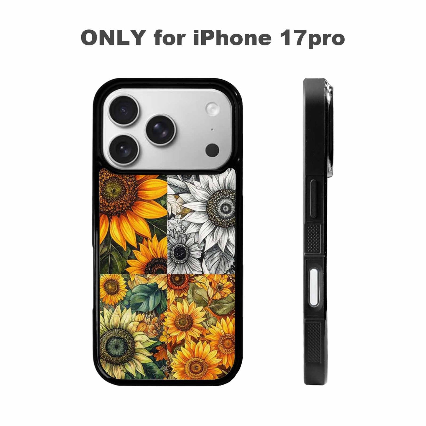 iPhone 17 Pro Case — Small Sunflower Pattern Randomly Varying Floral, Custom Printed Phone Case