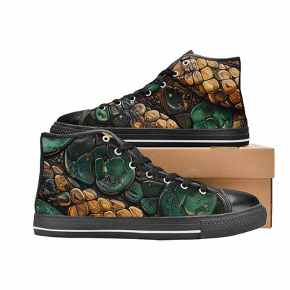 MEN'S Snake Skin Reptile High Top Canvas Cottagecore Shoes