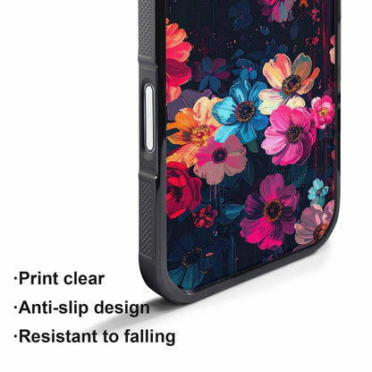 iPhone 17 Pro Case — Shadowy Glitch Floral Pattern Hundreds Floral, Personalized Phone Case