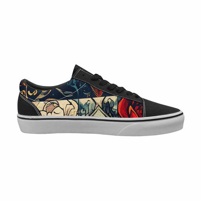 WOMEN'S Old School Tattoo Canvas Lace-Up Vibrant Chaos Sneakers