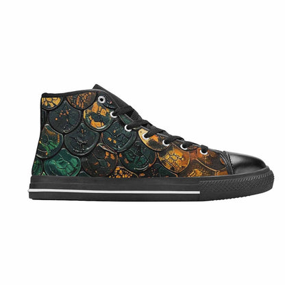 MEN'S Snake Skin Reptile High Top Canvas Surreal Shoes