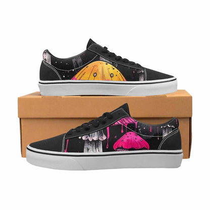 WOMEN'S Rainbow Drip Mushrooms Lace-Up Canvas Vivid Custom Sneakers