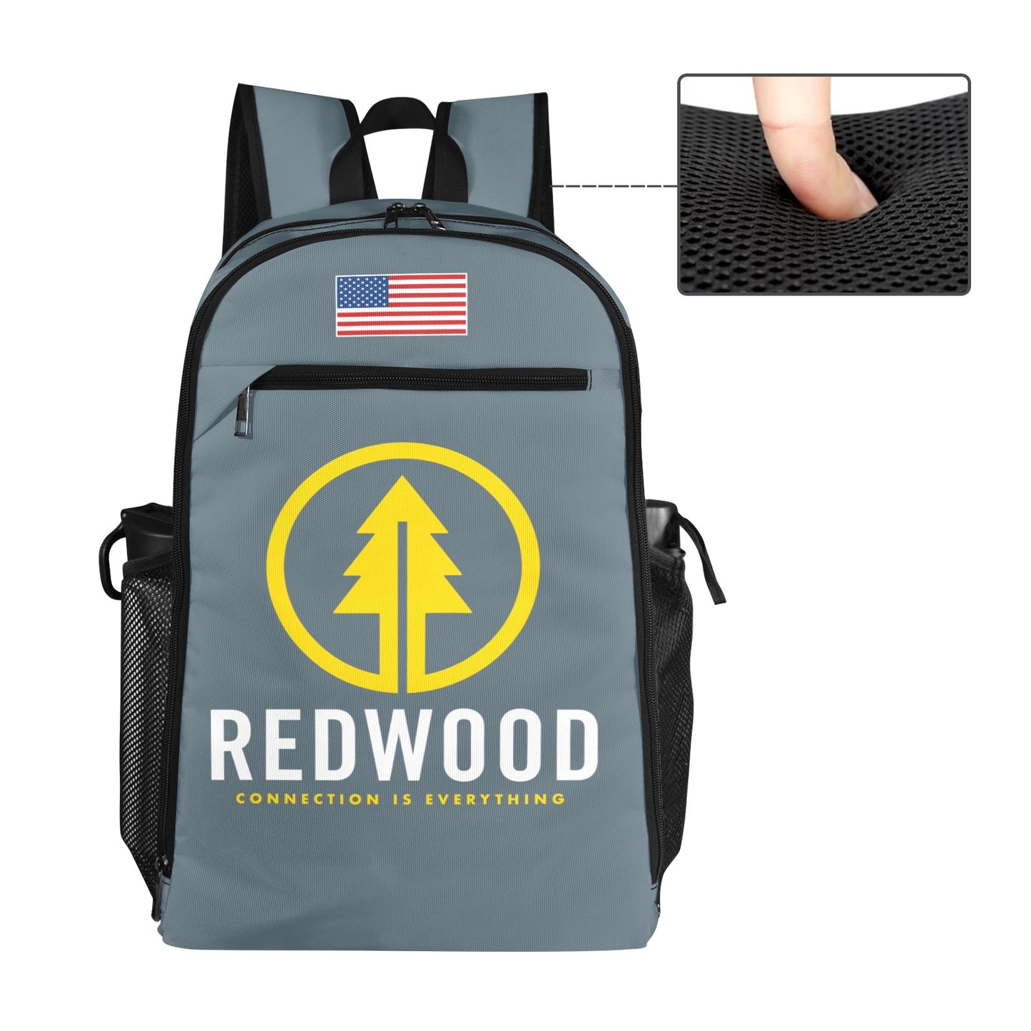 Red Wood Grey All Over Print Leisure Sports Backpack (Model 1741)