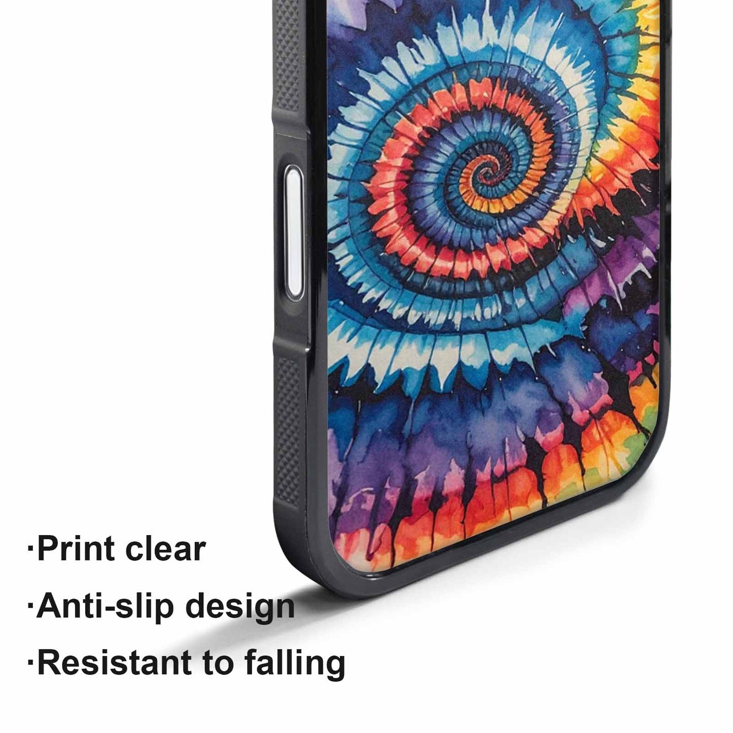 iPhone 17 Air Case — Black Blue Ink Tie Dye Tie, Unique Phone Case Design
