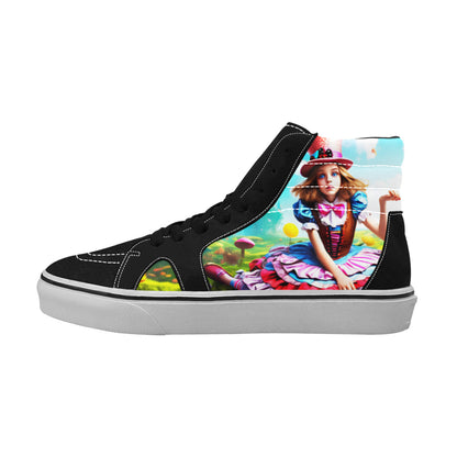 WOMEN'S Acid Creepy Wonderland Psychedelic High Top Skateboarding Dark Academia Custom Shoes