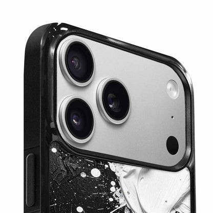 iPhone 17 Pro Max Case — White Ink Splatter Texture Watercolor Abstract, Customized Protective Case