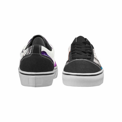 WOMEN'S Mushrooms Black & Purple Ink Canvas Custom Fashion Dreamcore Custom Printed Shoes