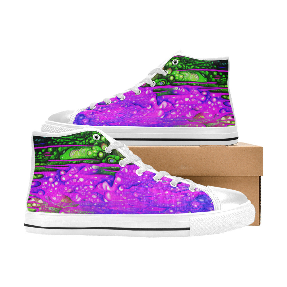 MEN'S Cc Acid Drip 6 High Top Canvas Wallpaper Art Sneakers