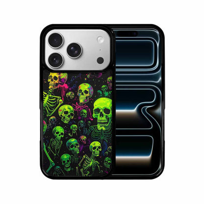 iPhone 17 Pro Case — Skeletons Neon Green Glow Skeletons Original, Custom Art Phone Cover