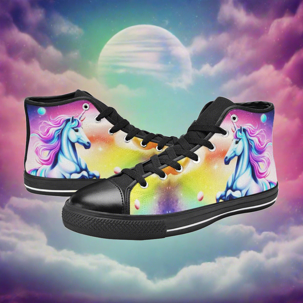 Butterfly Rainbow Amber Gold Wearable MEN Bold Art - Freaky Shoes | Custom Art Sneakers