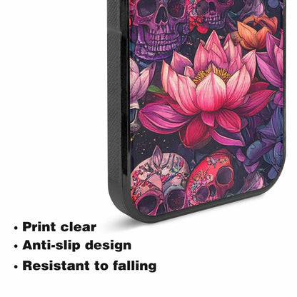 iPhone 15 Case — Lotus Skulls, Unique Phone Case Design