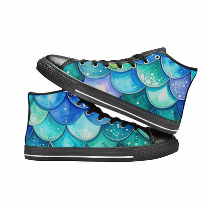 MEN'S Mermaid Scale High Top Canvas Y2K Sneakers