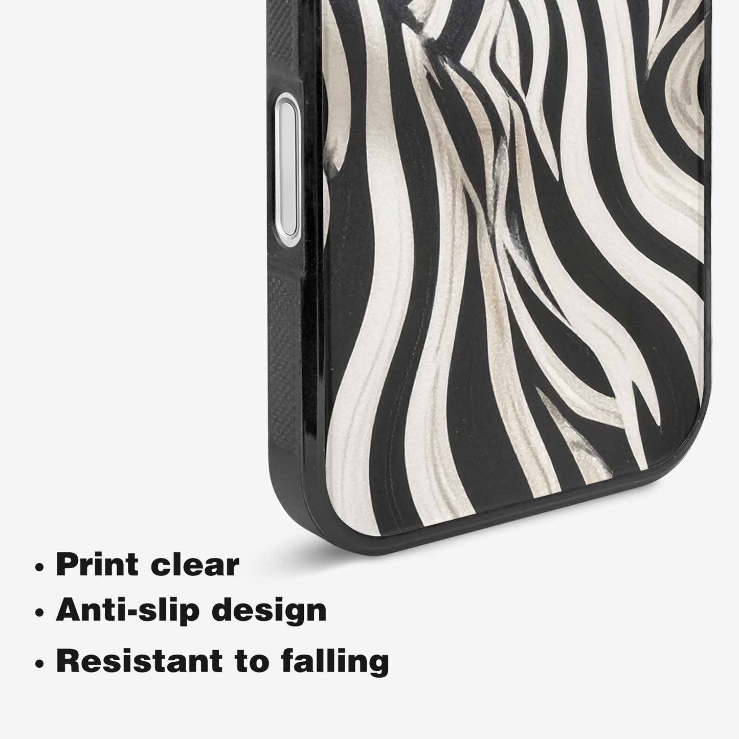 iPhone 16 Case — Modern Zebra Stripe, Custom Phone Case