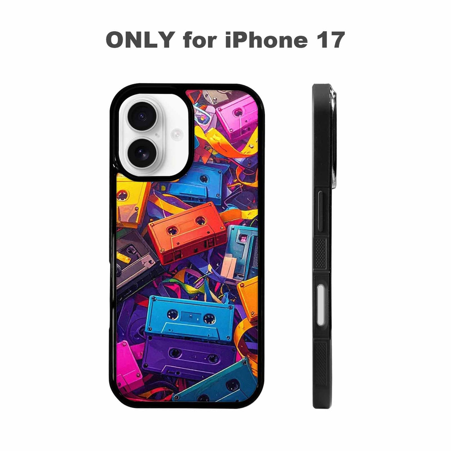 iPhone 17 Case — Retro Cassette Tape Pattern Retro Vintage, Unique Phone Case Design