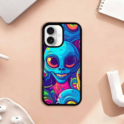 iPhone 17 Case — Alien Ufo Cartoon Alien Scifi, Custom Print Case Cover
