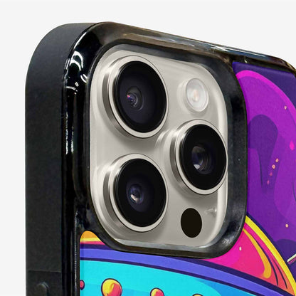 iPhone 15 Pro Max Case — Alien Ufo Cartoon Art Pattern Groovy, Custom Made Phone Cover