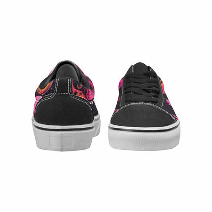 WOMEN'S Melting Moon Smiley Lace-Up Canvas Wallpaper Art Custom Sneakers