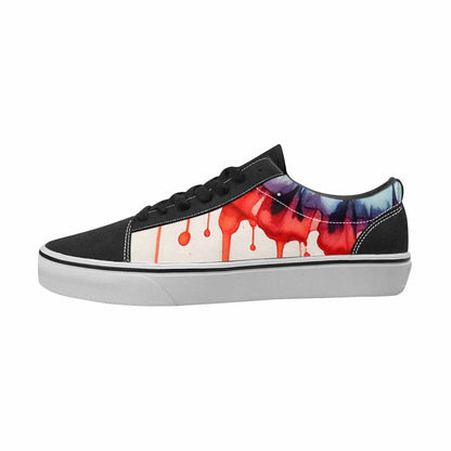 MEN'S Tie Dye Black & Red Ink Canvas Graphic Print Kaleidoscope Custom Streetwear Shoes