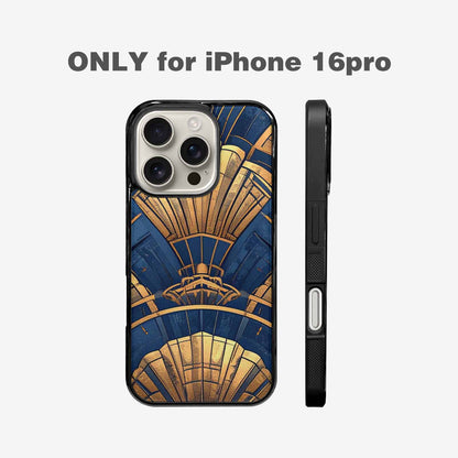 iPhone 16 Pro Case — Art Deco Illustration Pattern, Custom Art Phone Cover