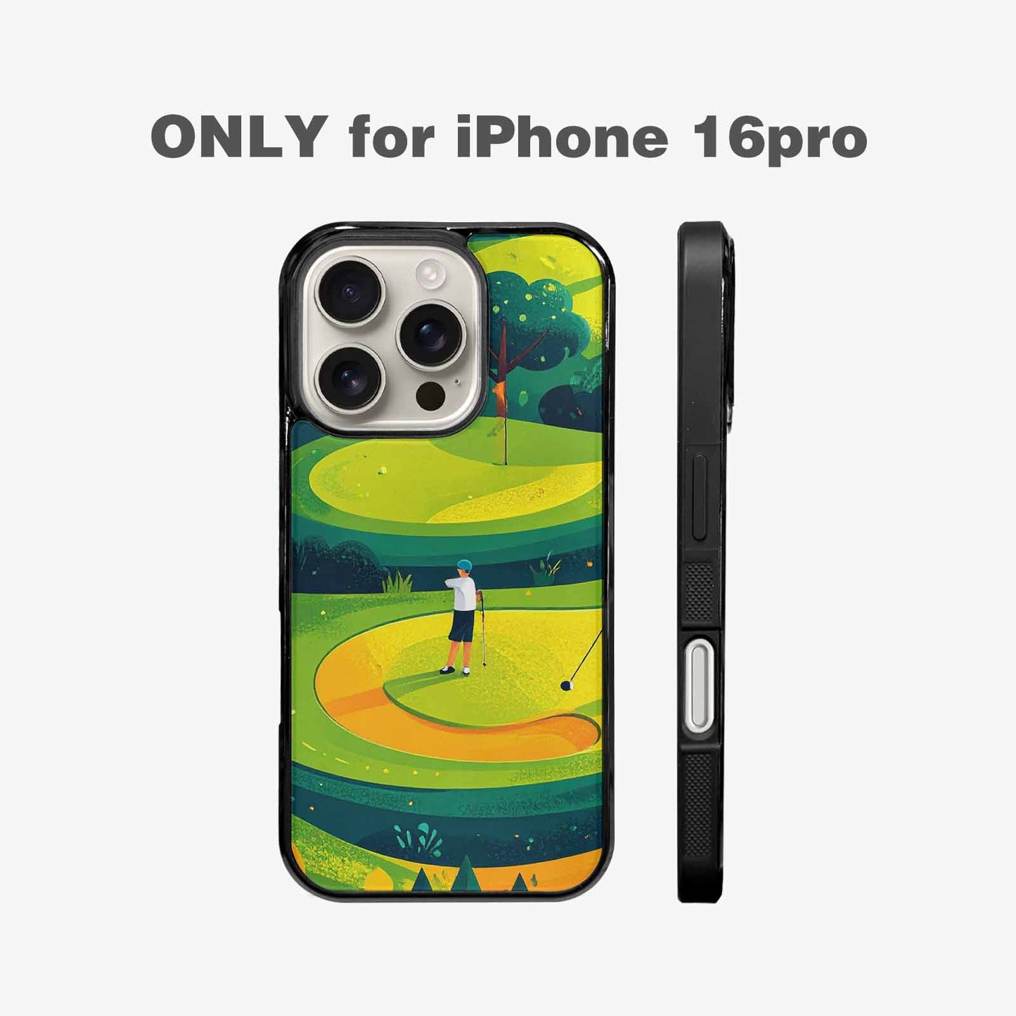 iPhone 16 Pro Case — Golf Cartoon Art Pattern, Custom Phone Case