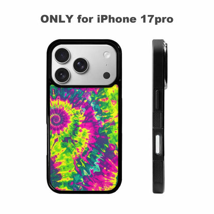 iPhone 17 Pro Case — Tie Dye Neon Acid Blended Tie, Custom Printed Phone Case