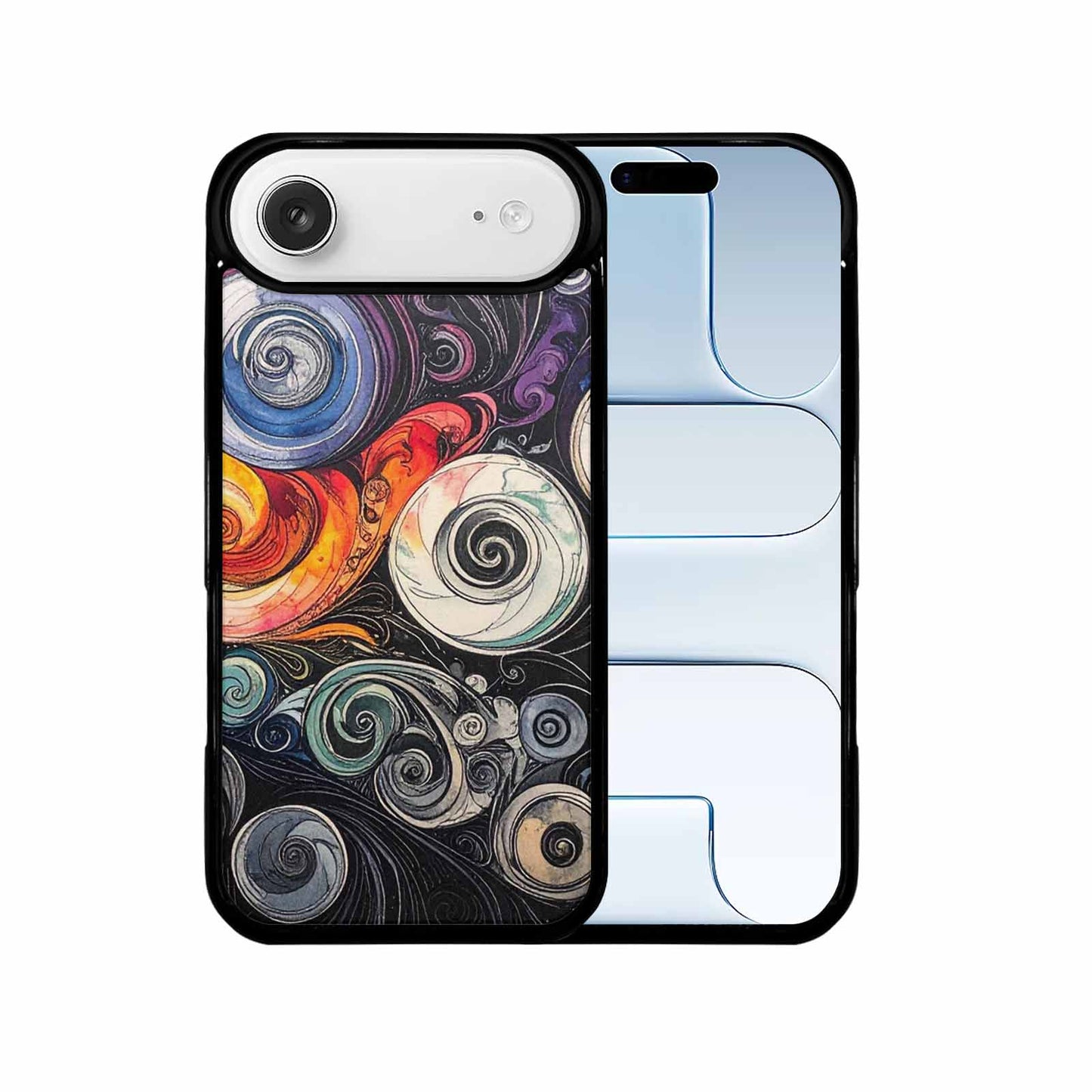 iPhone 17 Air Case — Tie Dye Swirls Black White Tie, Custom Printed Phone Case