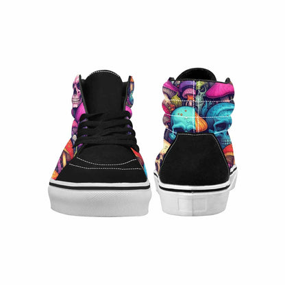 WOMEN'S Mushroom Skull High Top Canvas Dark Academia Sneakers