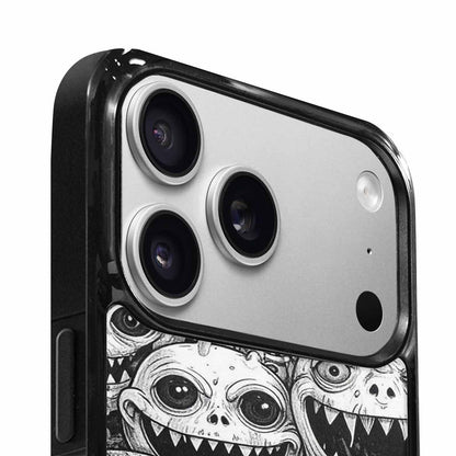 iPhone 17 Pro Max Case — Black And White Monster Original Art, Custom Art Phone Cover
