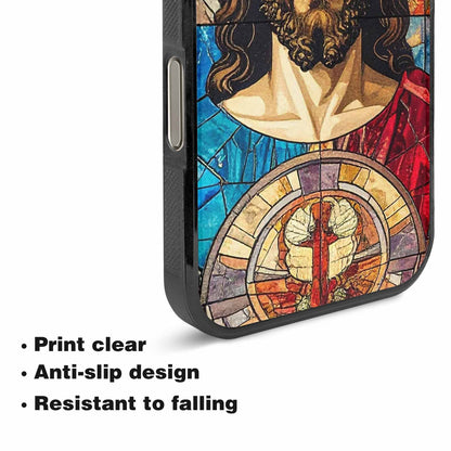 iPhone 16 Pro Max Case — Jesus Face Small Cross And Faith, Custom Made Phone Cover