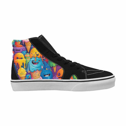 MEN'S Melting Ice Cream Monster High Top Canvas Melting Art Custom Sneakers