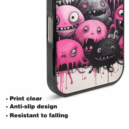 iPhone 16 Pro Max Case — Monsters General Black Pink Ink Cartoon, Custom Art Phone Cover