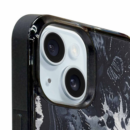 iPhone 15 Plus Case — Black White Animal Print, Custom Designed Case Cover