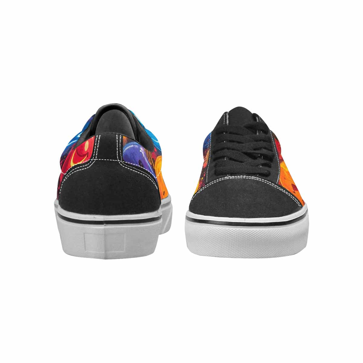 WOMEN'S Smiley Faces × Glow Lace-Up Canvas Dark Academia Custom Sneakers